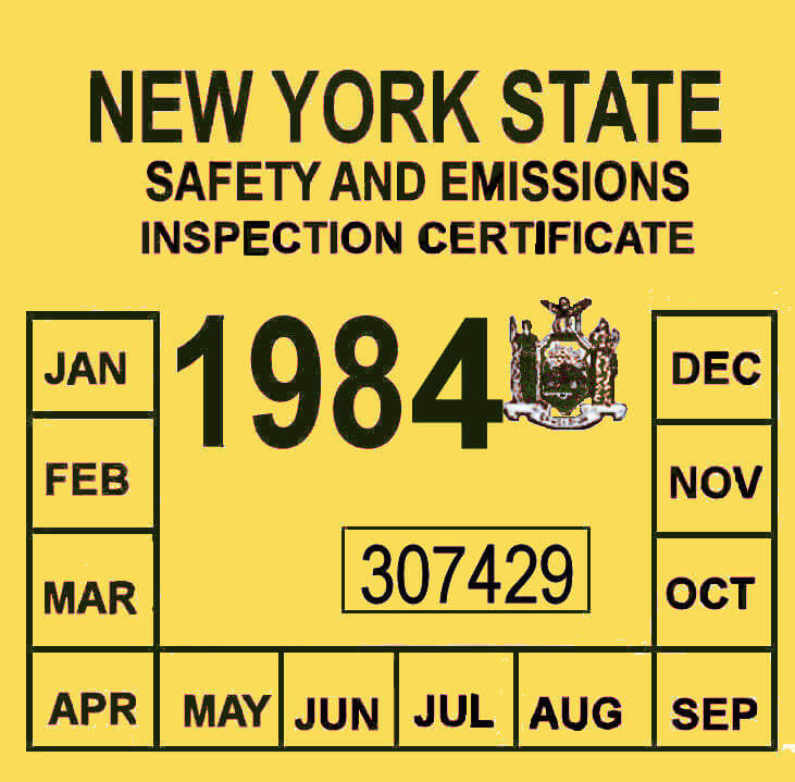 (image for) 1984 New York Inspection sticker